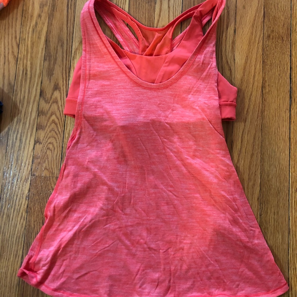 Lululemon neon built in bra tank